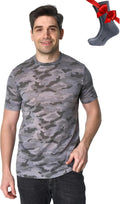 Merino Wool T-Shirt Mens - Lightweight Thermal Top with Socks Super