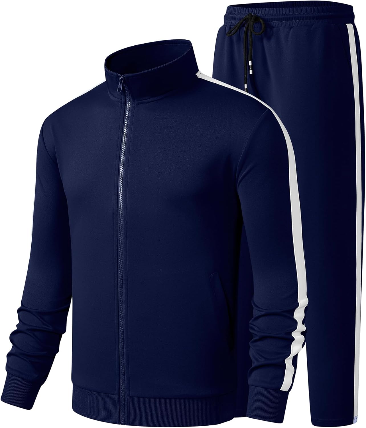 JMIERR Men's Track Suits: Stylish Full Zip Sports Outfits Set
