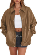 Faux Leather Jacket Women Oversized Motorcycle Coat - Chic Fall 2025