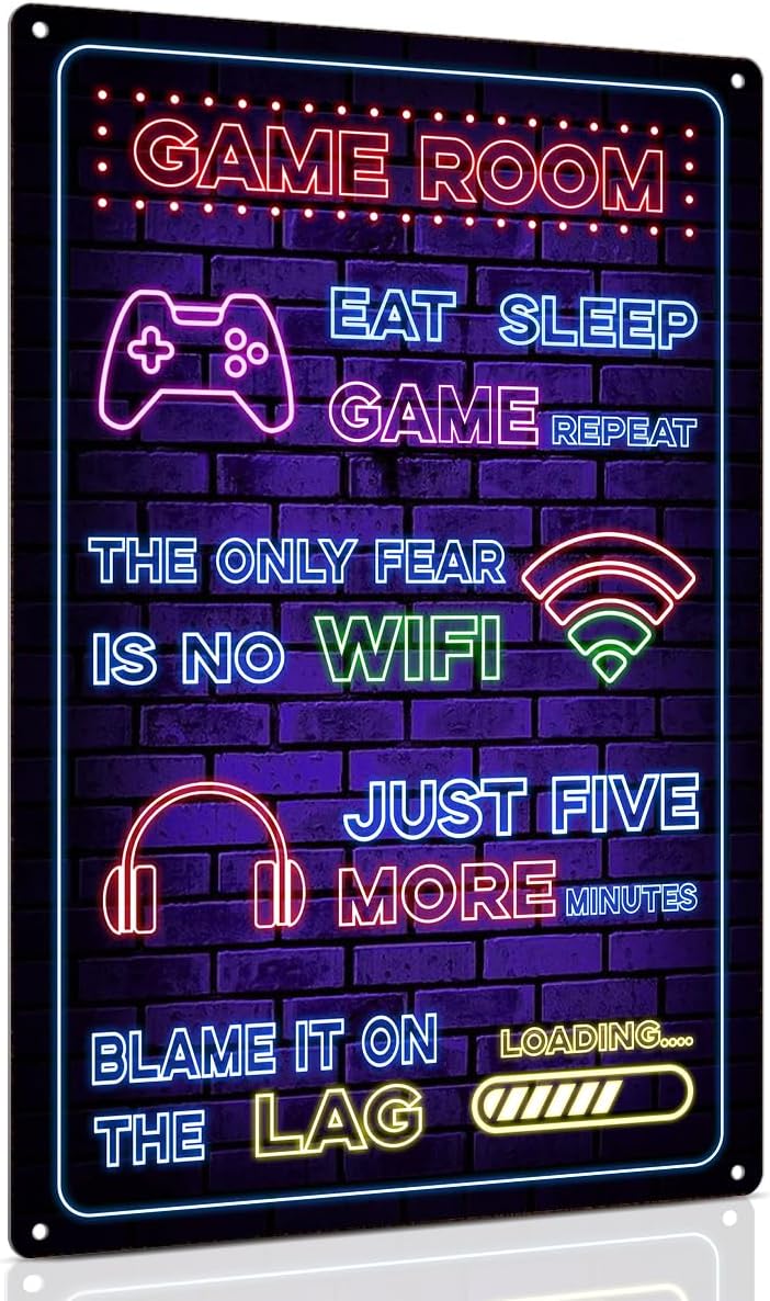ALKB Funny Gaming Sign: Epic Gamer Room Decor!