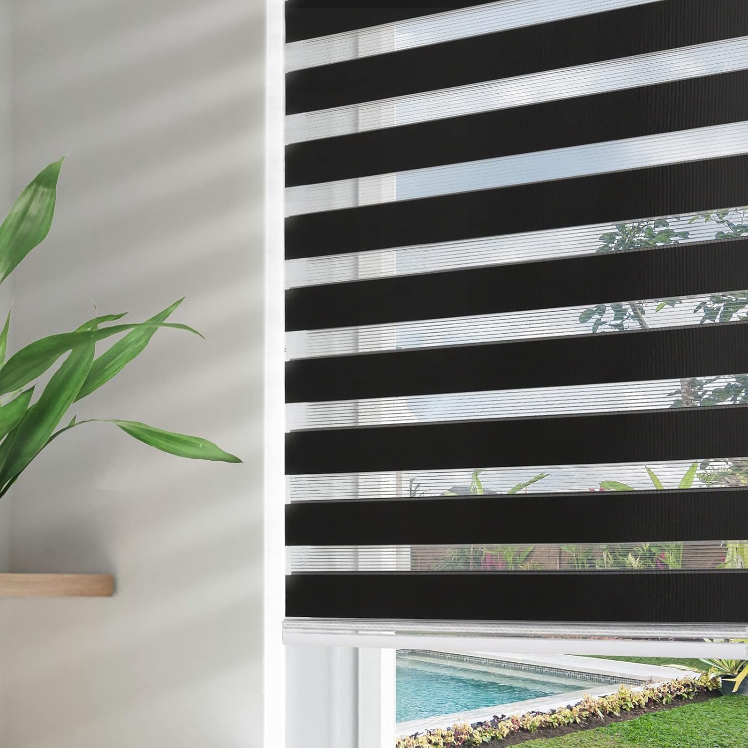 Joydeco Cordless Zebra Blinds for Windows - Light Control Shades