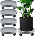 13 in Round Plant Caddy 4 Pack - Heavy Duty Rolling Plant Stand