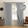 Linen Blackout Curtains 37x90 in 2 Panels Set - 100% Room Darkening