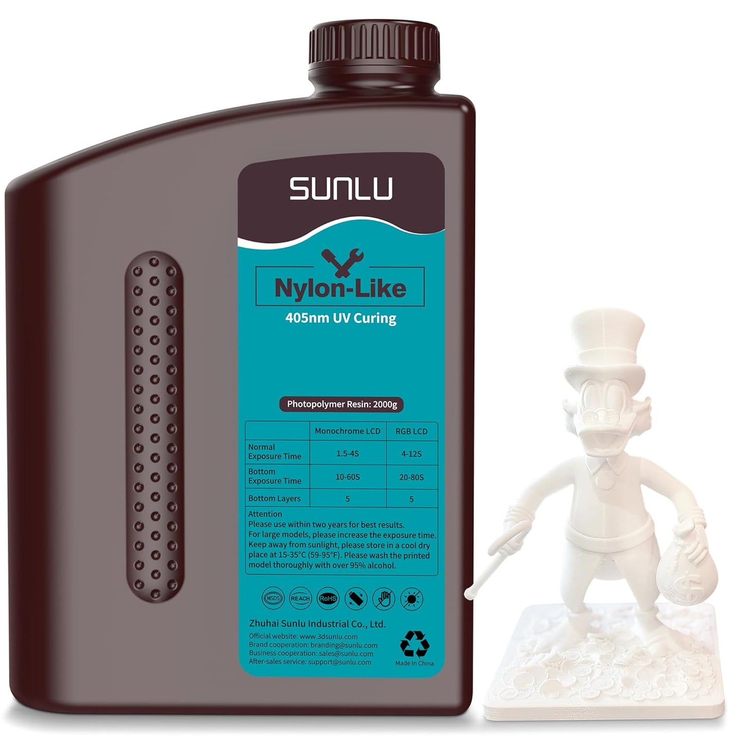 SUNLU 3D Printer Resin 2KG - Strong Durable Nylon Like Resin