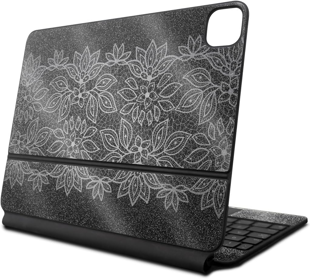 Glossy Glitter Skin for Apple Magic Keyboard - Floral Lace Design
