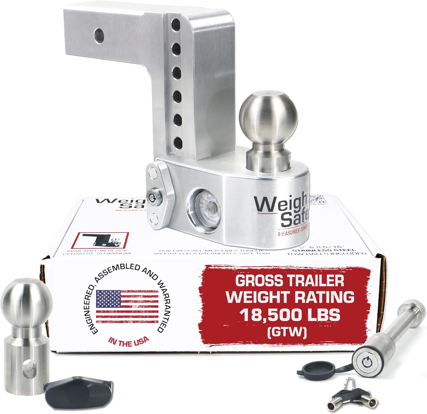 Weigh Safe Adjustable Trailer Hitch Ball Mount for Heavy Towing