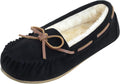 Womens Moccasin Slippers Micro Suede Cozy Indoor Outdoor House