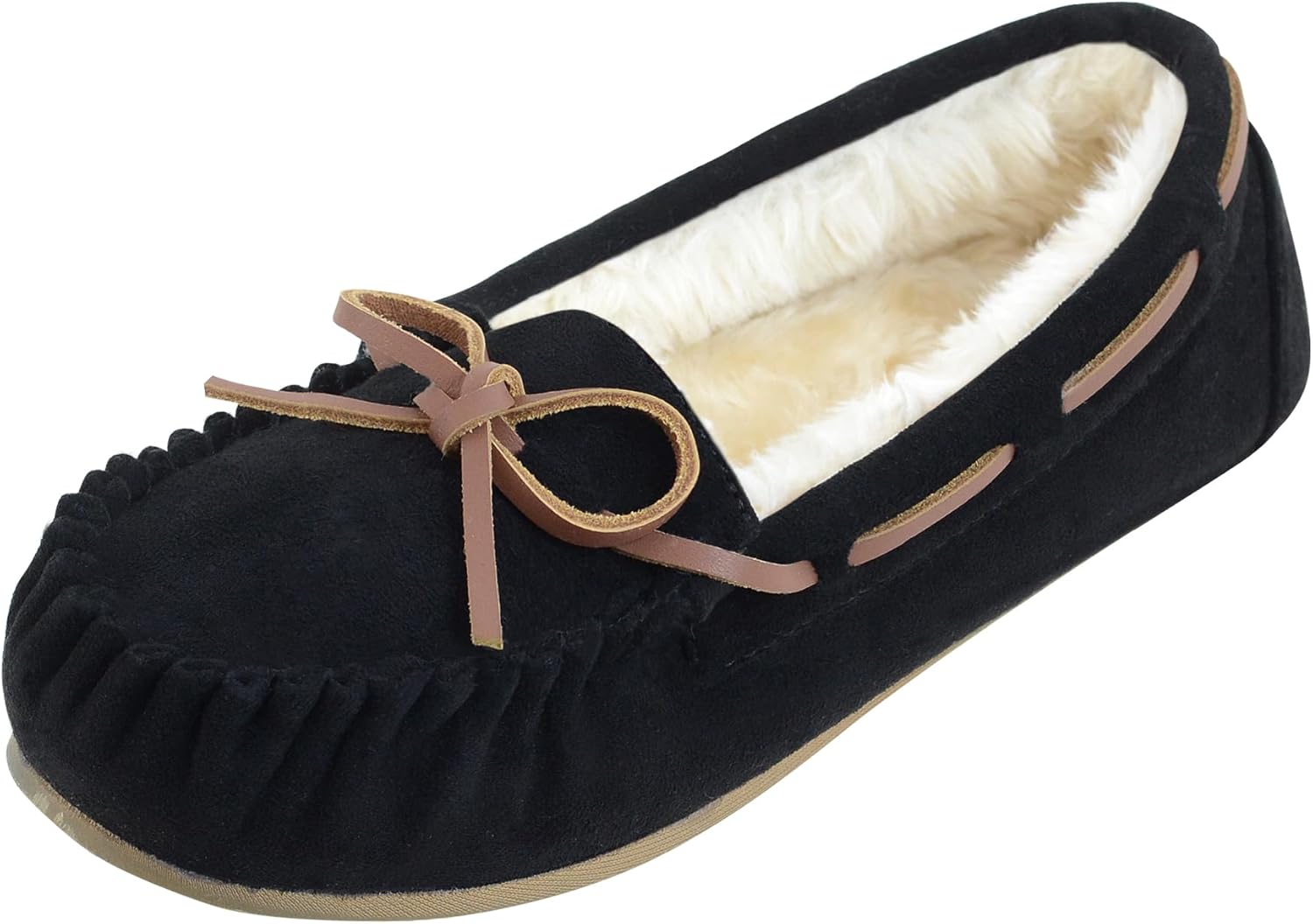 Womens Moccasin Slippers Micro Suede Cozy Indoor Outdoor Shoes