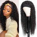 Headband Wig Deep Wave Human Hair Wig 22in - Natural Look