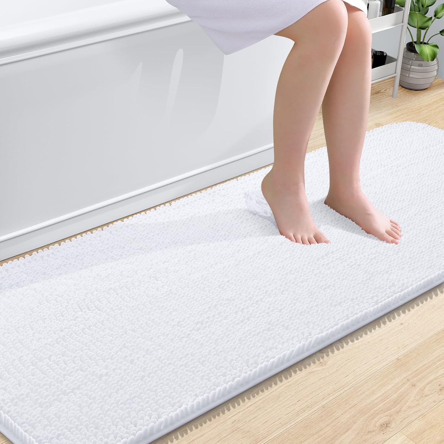 OLANLY Extra Soft Chenille Bath Rugs 70x24 for Home Decor