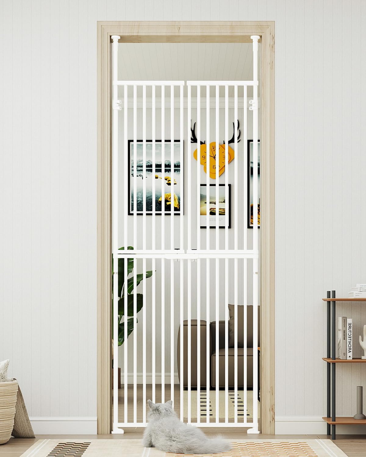 DoCred Extra Tall Cat Gates for Doorways - Adjustable & Secure