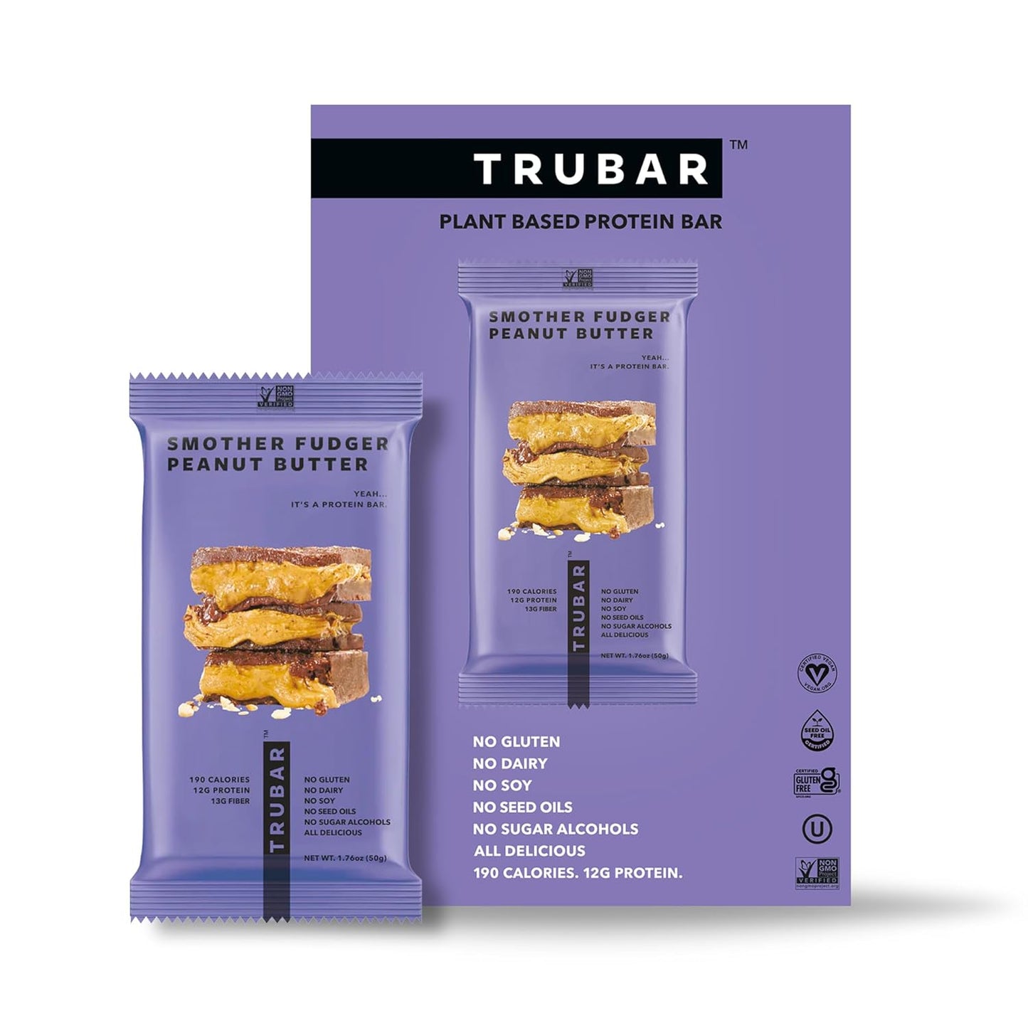 TRUBAR Vegan Protein Bar - Fiber-Packed Healthy Snack