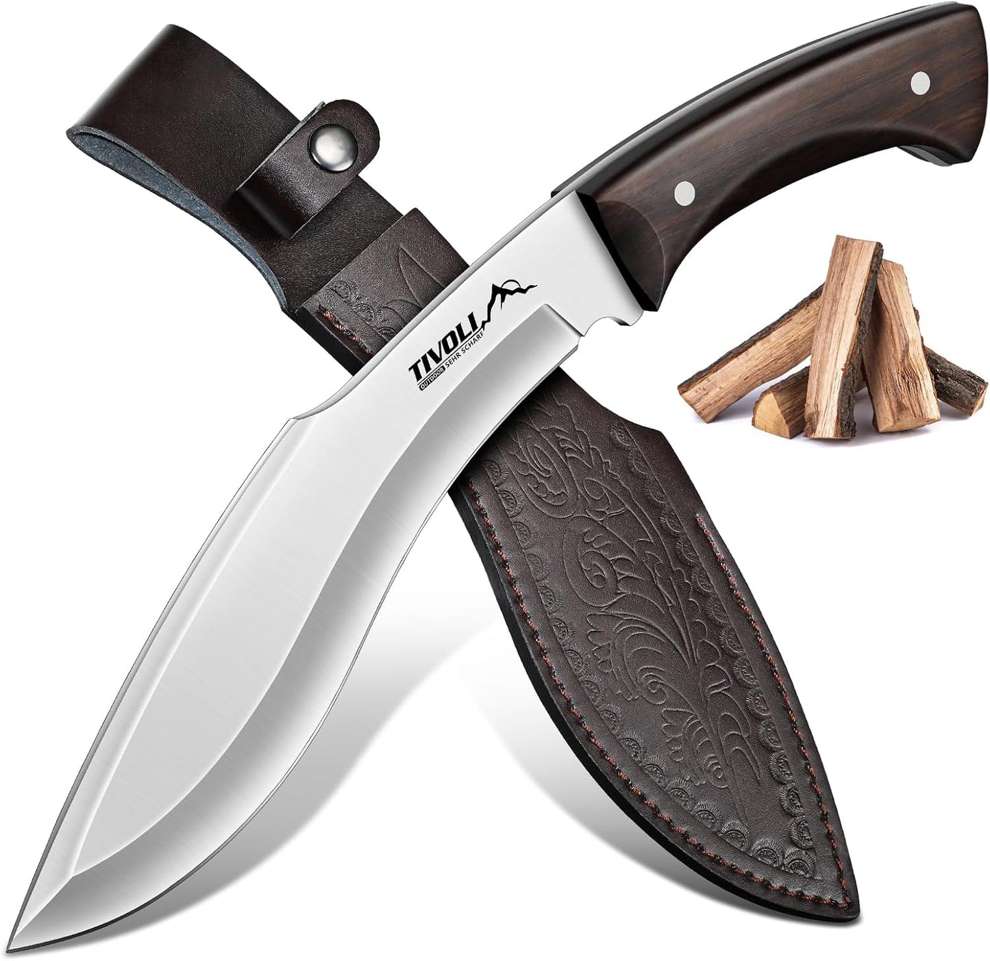 TIVOLI Kukri Fixed Blade Knife - Ultimate Survival Tool