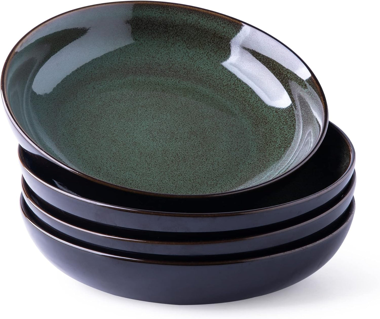 LERATIO 9in Pasta Bowls Set of 4 - Elegant Ceramic Design