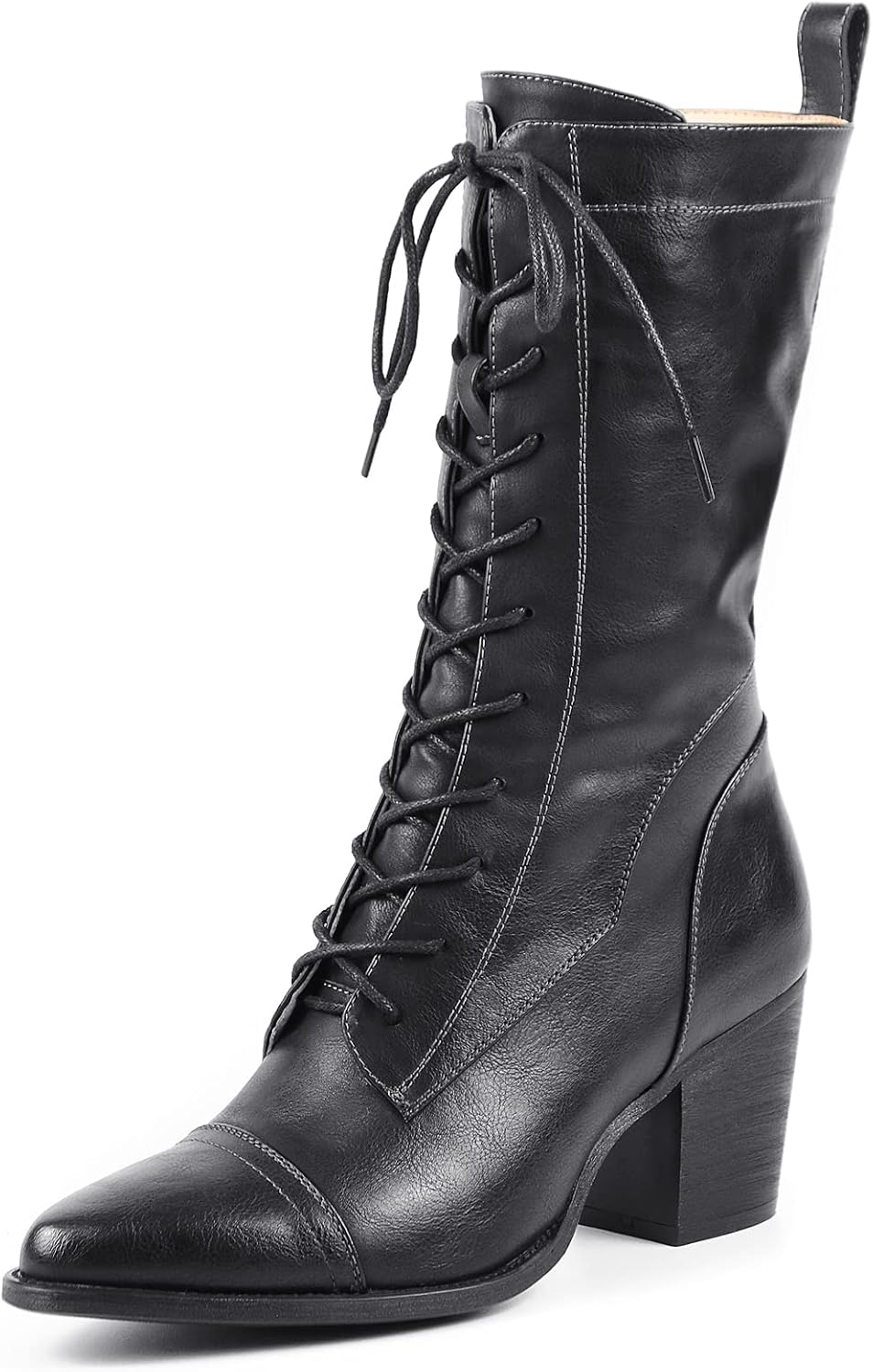 UTIKLIOU Women's Mid Calf Boots: Stylish Combat Winter Footwear