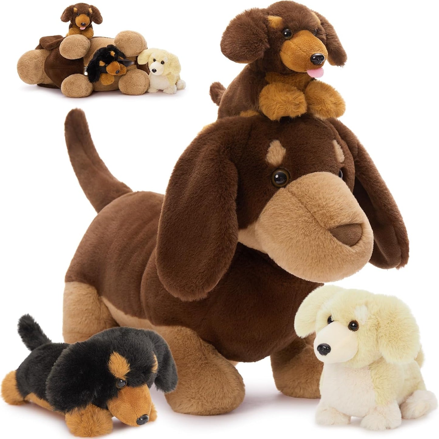 Muiteiur 18-Inch Dog Stuffed Animals, Adorable Dachshund Set