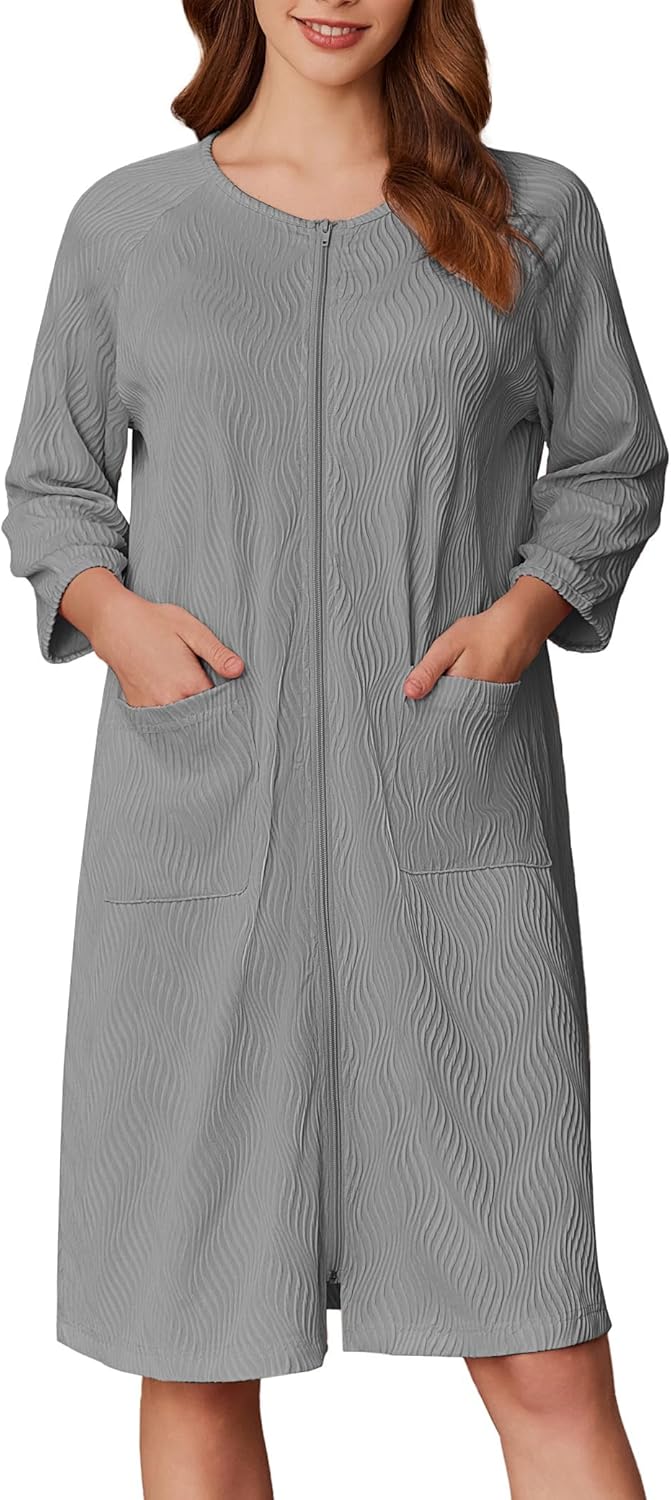 Ekouaer Women Zipper Robes: Comfortable Lightweight Loungewear