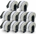 Compatible Continuous Labels for Brother DK-2210 - 10 Rolls, 1.1in x
