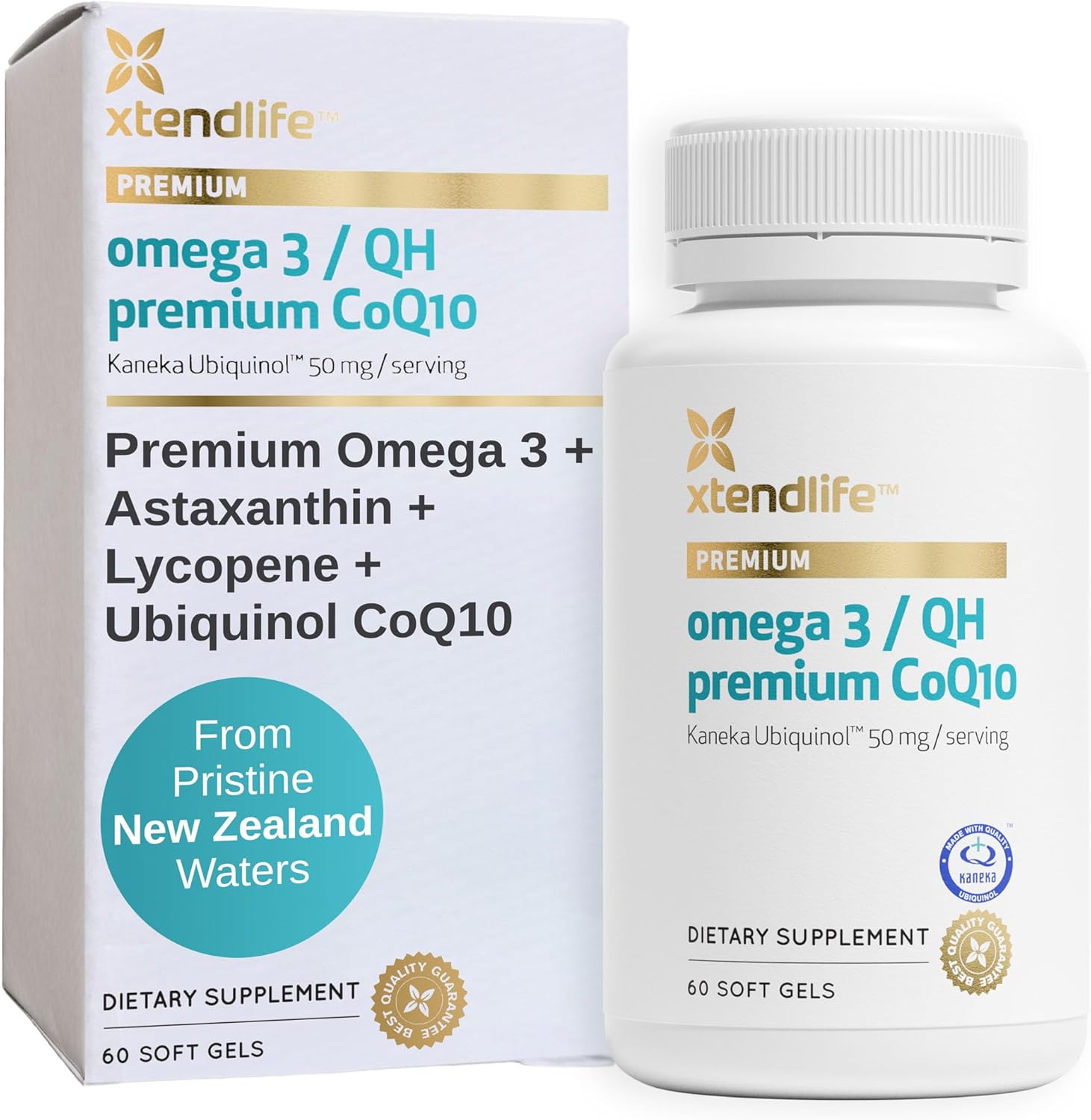 Xtendlife Omega 3 QH Fish Oil with CoQ10 for Heart and Brain
