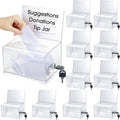 Acrylic Donation Box 10 Pack - Clear Ballot Boxes for Fundraising