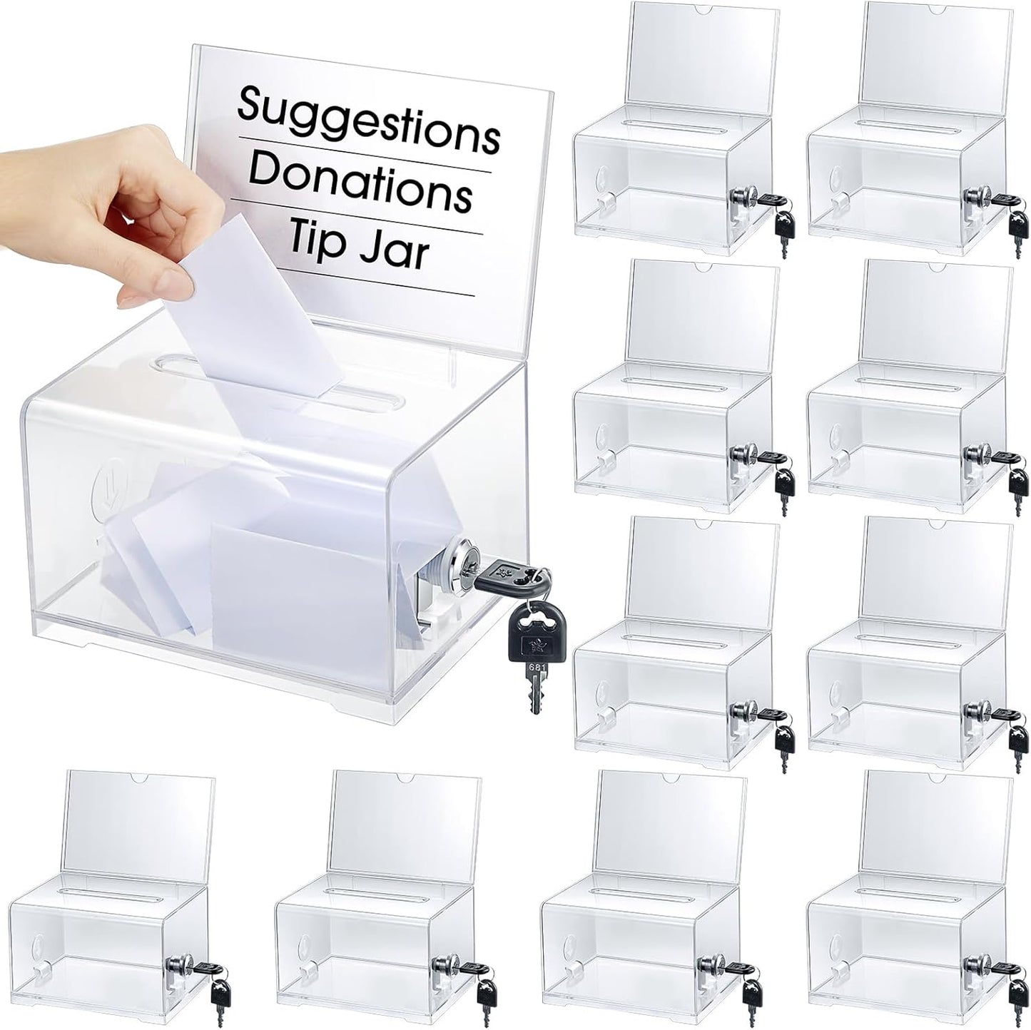 Chunful Acrylic Donation Box Set for Fundraising and Voting