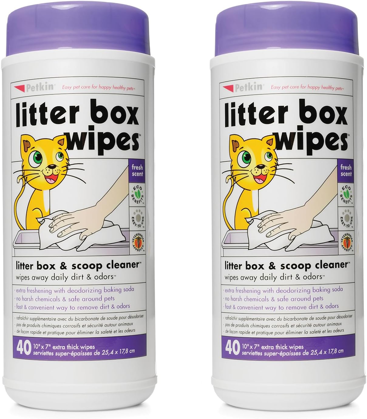 Petkin Litter Box Wipes - 40 Count | Easy Clean-up!