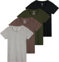 Women's Cotton Scoop Crew Neck T-Shirt 4 Pack - Classic Fit