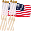 24 Pcs 12x18 in American Flags on Stick - Multi-Purpose Handheld Flags