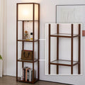 Modern Floor Lamp with Shelves and LED Bulb for Home Decor