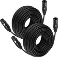 XLR Cables 75 ft 2 Pack - Premium Balanced Microphone Cables