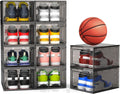 Mitees XX Large Clear Stackable Shoe Storage Boxes - Thick Durable