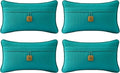 Peacock Blue Outdoor Decorative Pillows Pack of 4 - 20in x 12in