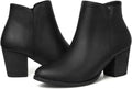 SHIBEVER Women's Ankle Booties with Chunky Low Heel - Suede Look