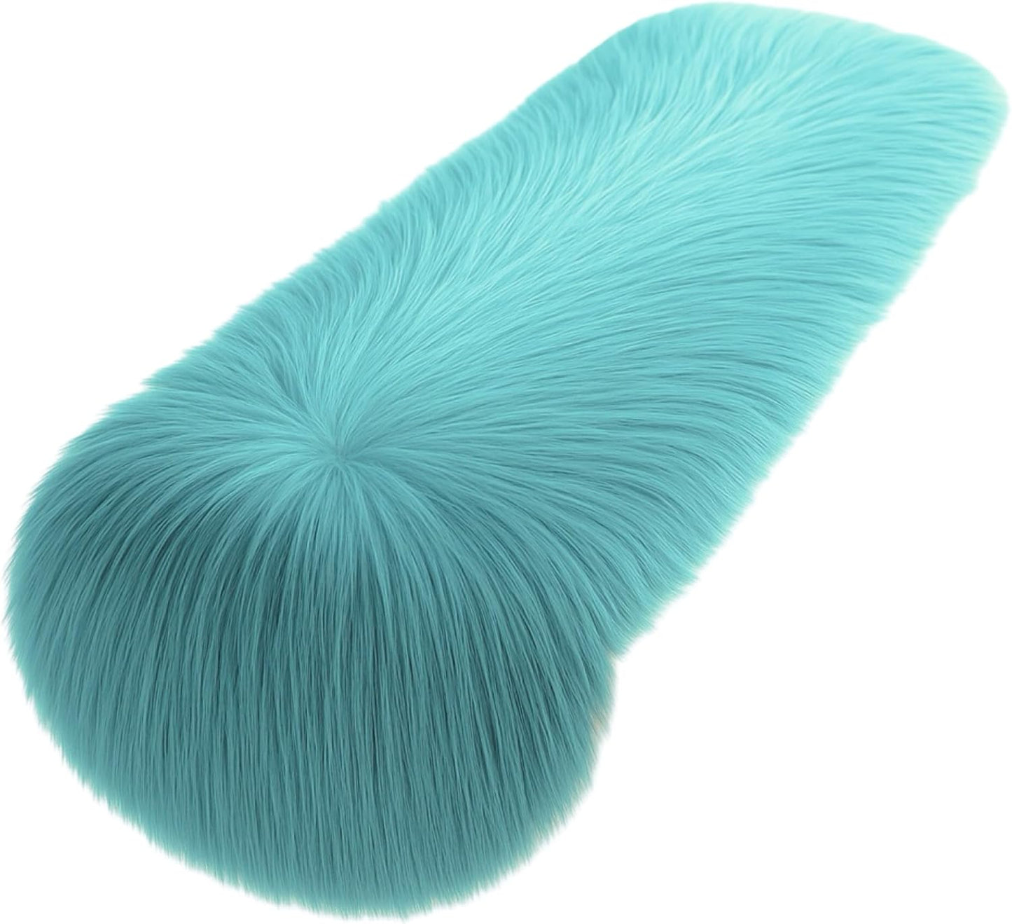 Turquoise Faux Fur Table Runner for Holiday and Year-Round Decor