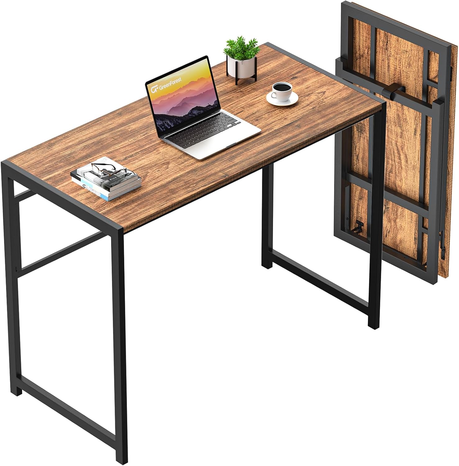 GreenForest Folding Desk for Small Spaces - No Assembly Needed