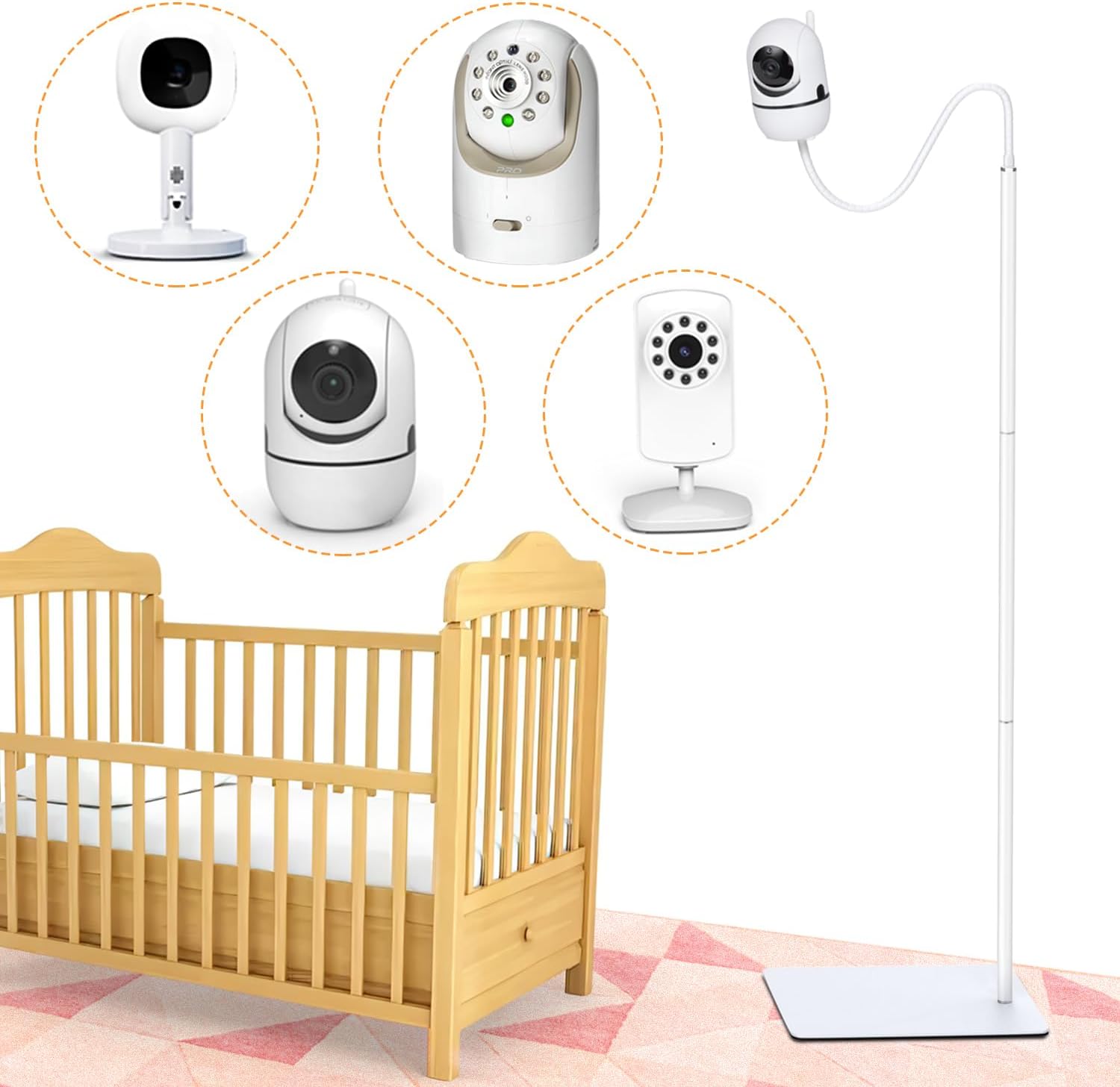 Universal Baby Monitor Floor Stand - Streamline Monitoring Setup!