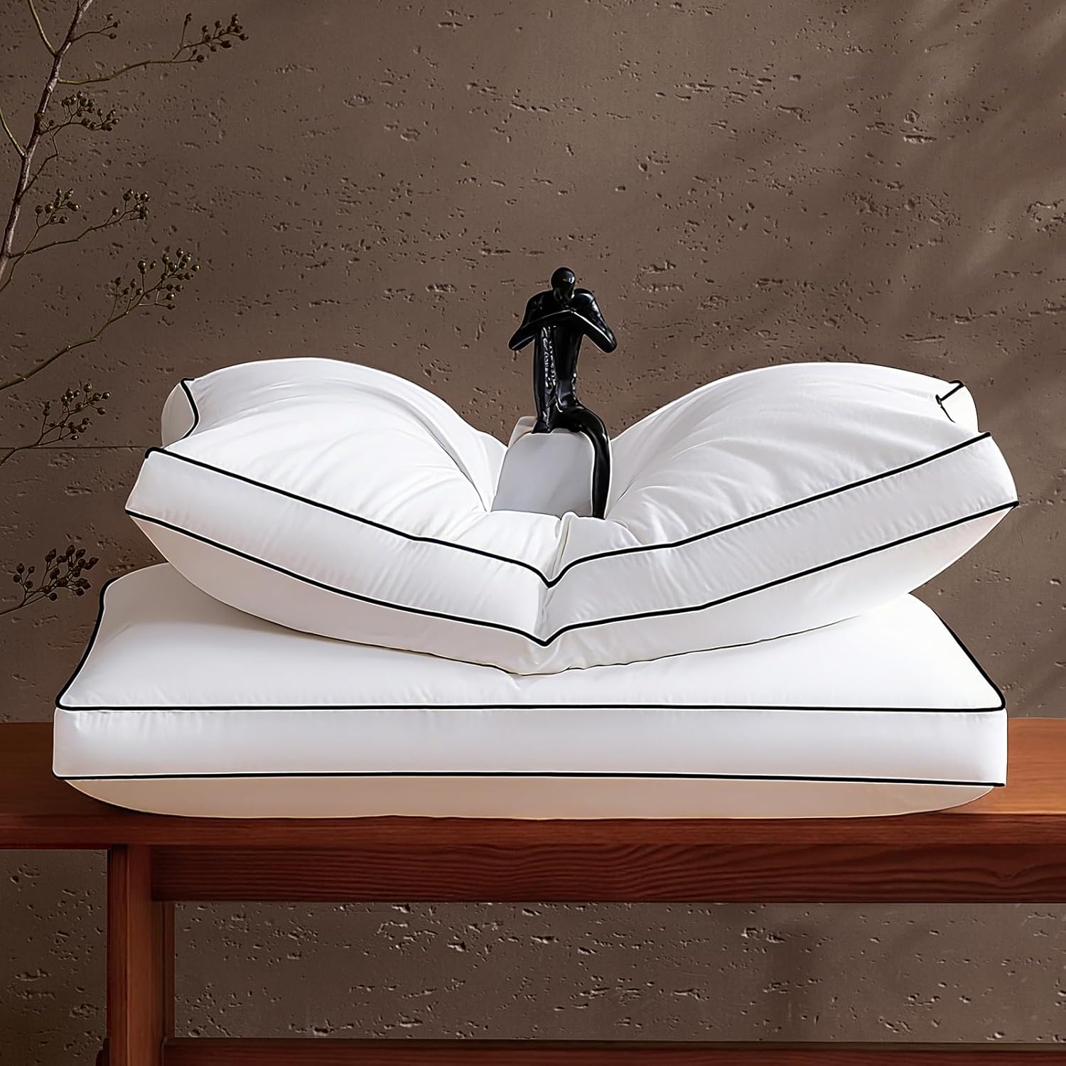 Feather Down Pillows Set of 2 for Luxurious Sleep Comfort