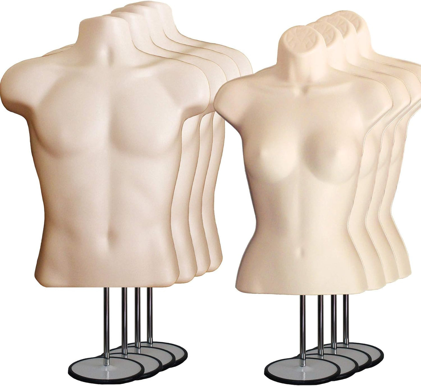 DisplayTown Male and Female Mannequin Torso for Clothing Display