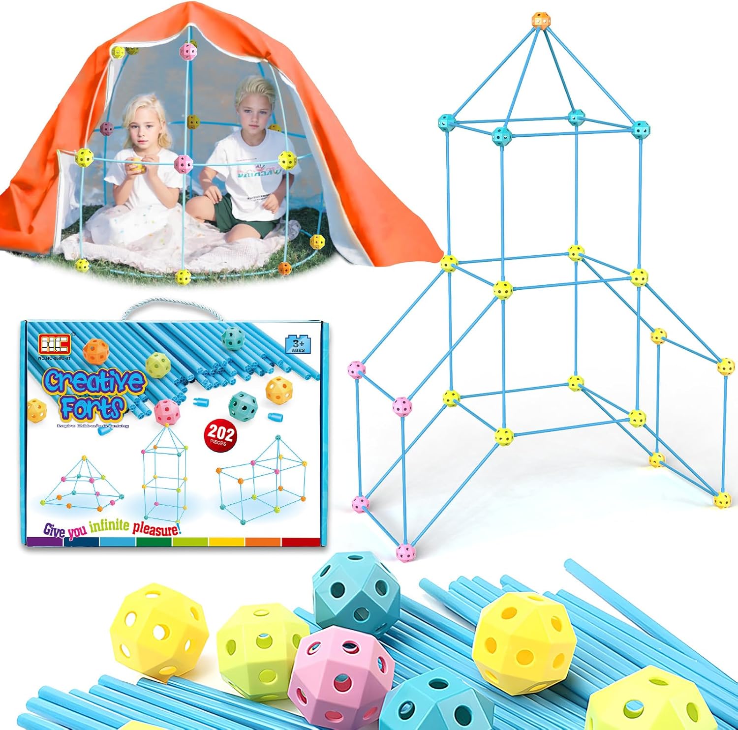 Kids Fort Building Kit for Creative Indoor and Outdoor Play