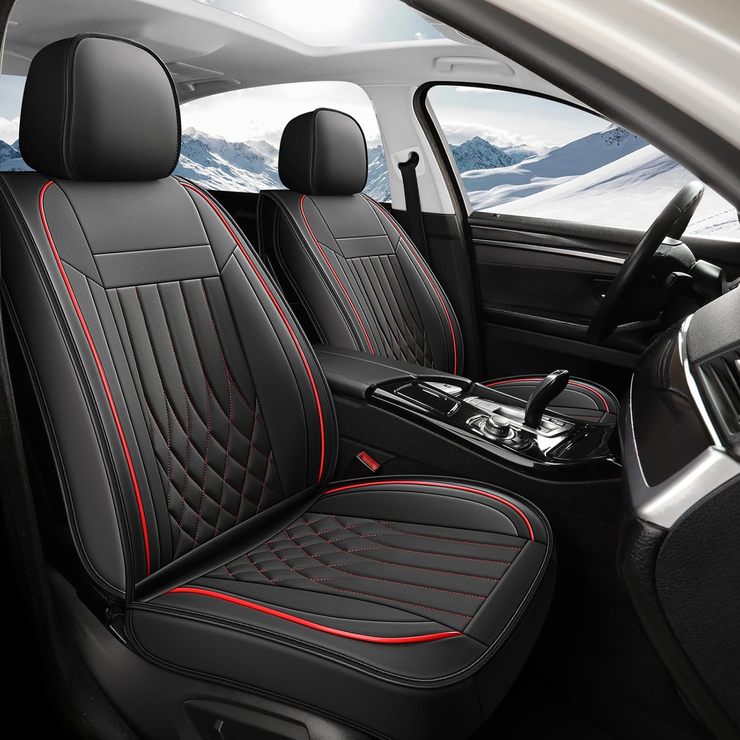 Car Seat Covers Full Set - Waterproof Faux Leather Protectors