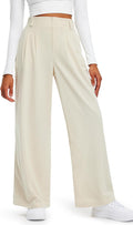Wide Leg Waffle Knit Pants for Women 27in/29in - High Waist