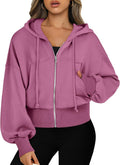 Womens Zip Up Cropped Hoodie - Comfortable Trendy Fall Layer ANRABESS