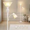 Torchiere Floor Lamp with Adjustable Reading Light - Vintage 72in