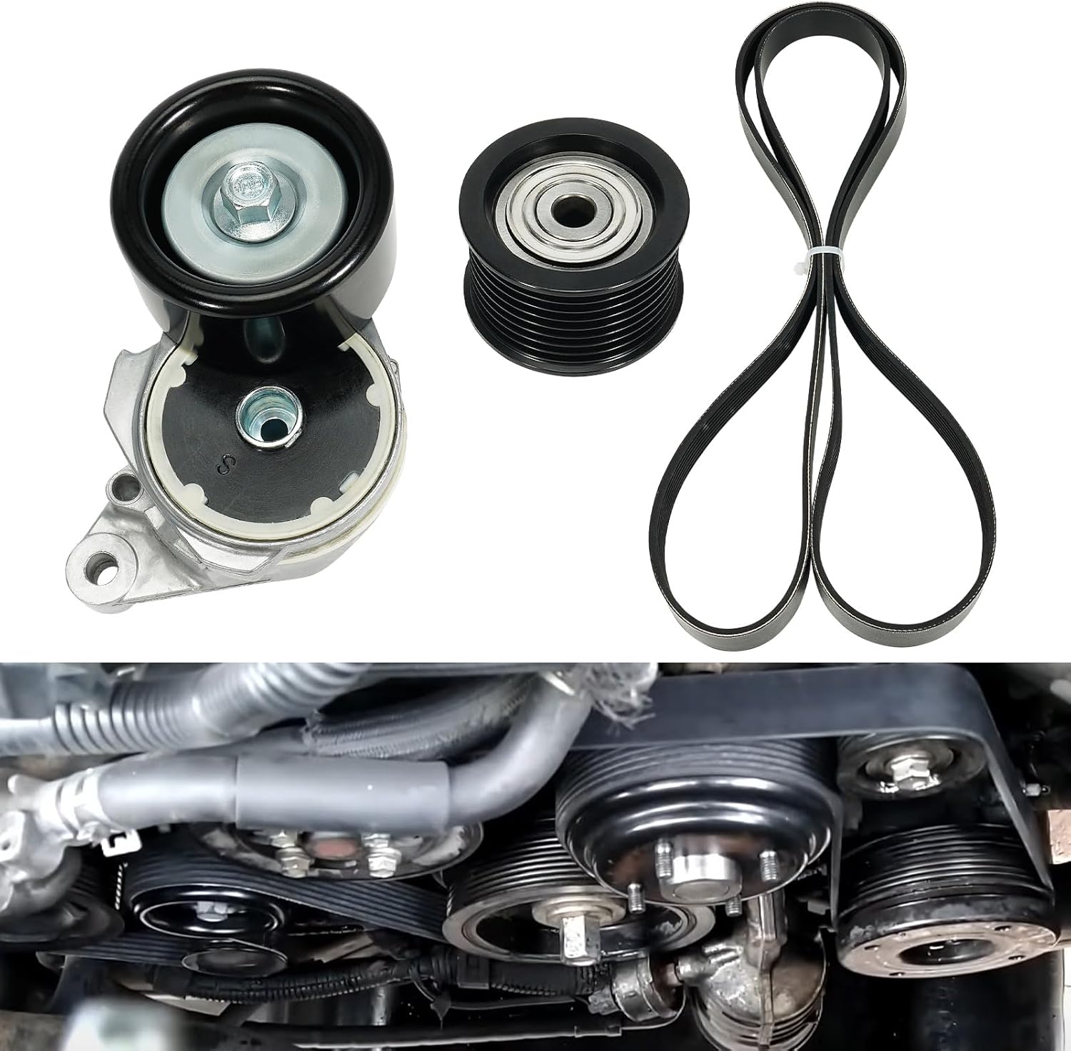 Serpentine Belt Tensioner Idler Pulley Drive Kit for Lexus Toyota