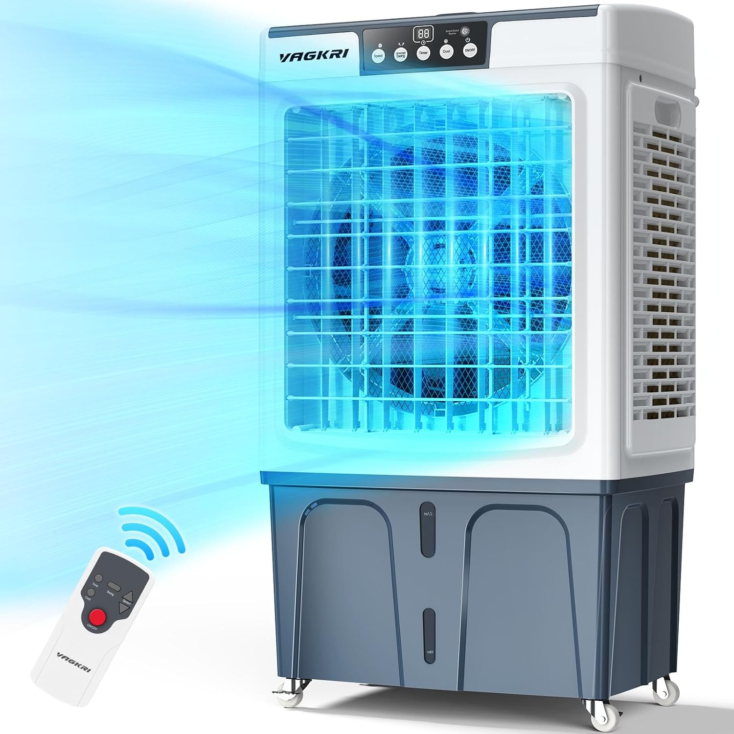 VAGKRI Evaporative Cooler: 3 Wind Speeds, Remote Control