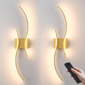 27.5 in Wireless Battery Wall Sconces Set of Two - Remote & Dimming