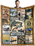 Fishing Gifts for Dad Birthday Blanket 60in x 50in - Cozy Keepsake