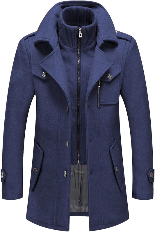 INVACHI Men's Wool Blend Coat for Stylish Winter Warmth