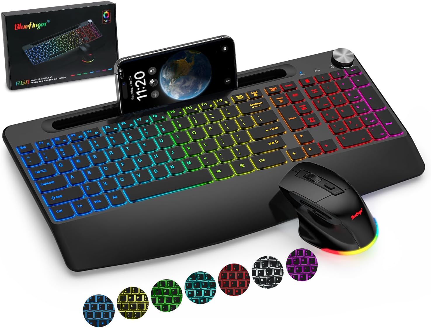 BlueFinger Backlit Wireless Gaming Combo