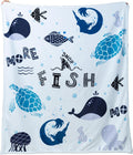 Sea Animals Throw Blanket Soft Flannel Fleece for Kids - Cozy Whale